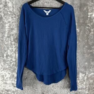 NEW Joy Lab Size M Loose Fit Minimalist Casual Top Blue Long Sleeve Pullover NWT